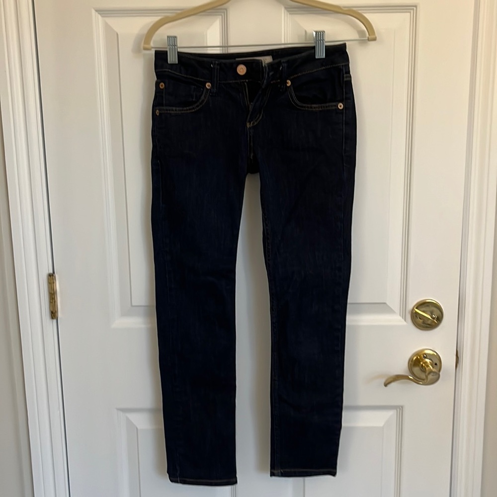 Topshop Moto Petite Baxter dark wash jeans